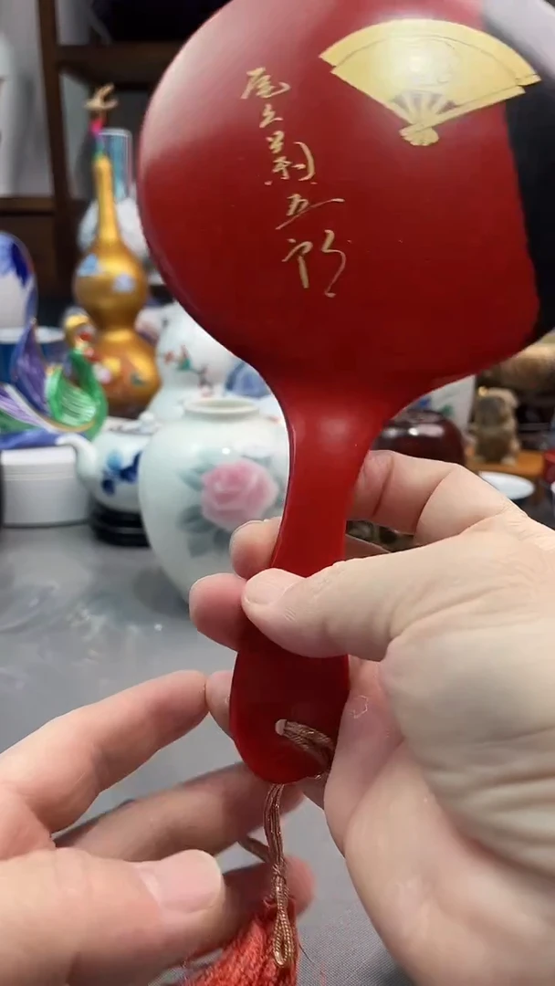 瓷片大漆手镜一一一