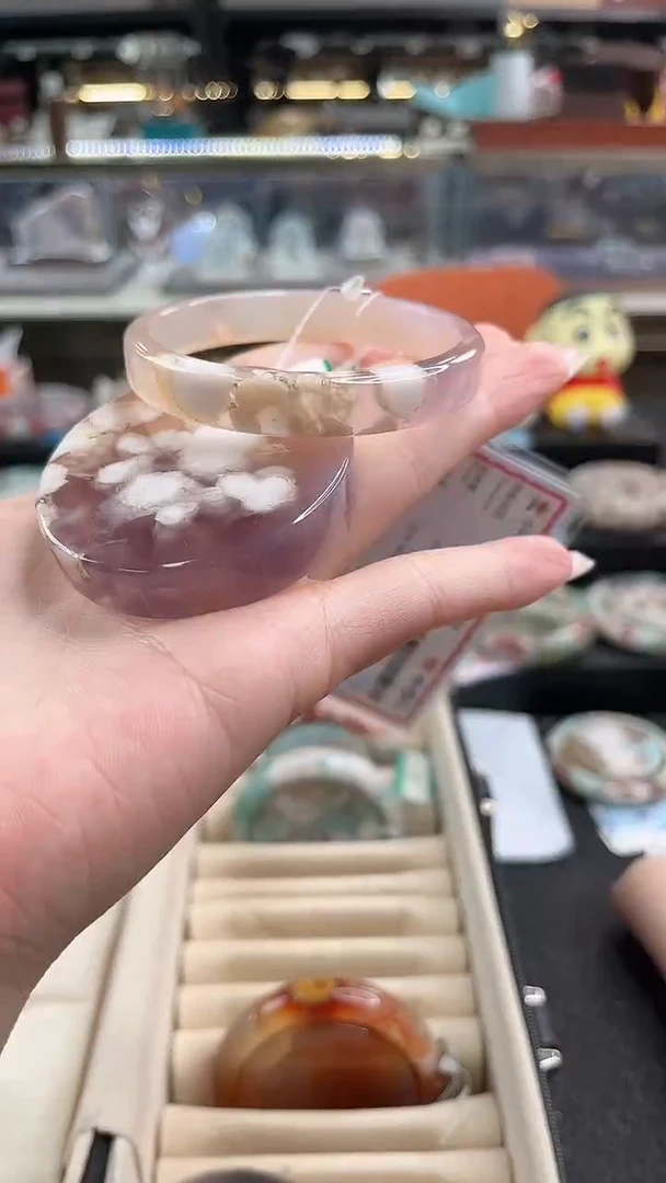未镶嵌手镯石英质玉54圈口（赠品镯心）s909