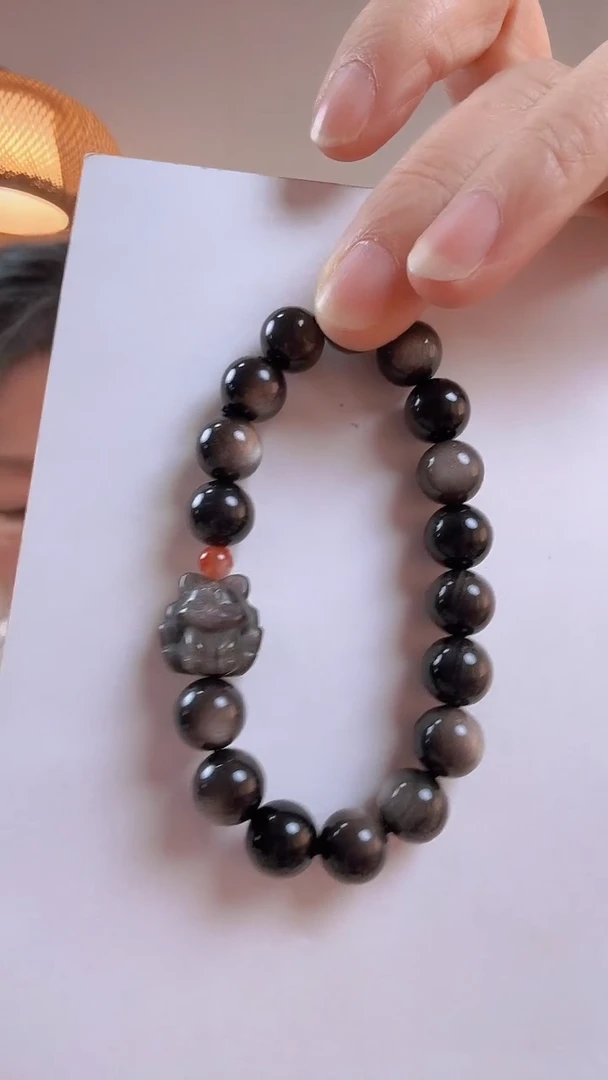 未镶嵌黑曜岩手串曜石手串