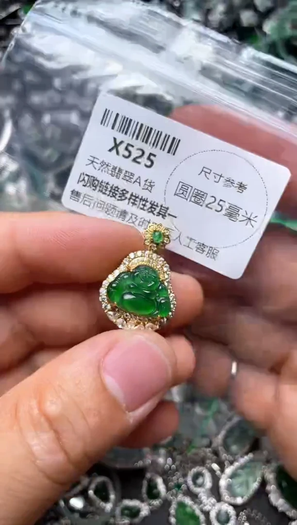 翡翠未镶嵌颈饰X525吊坠