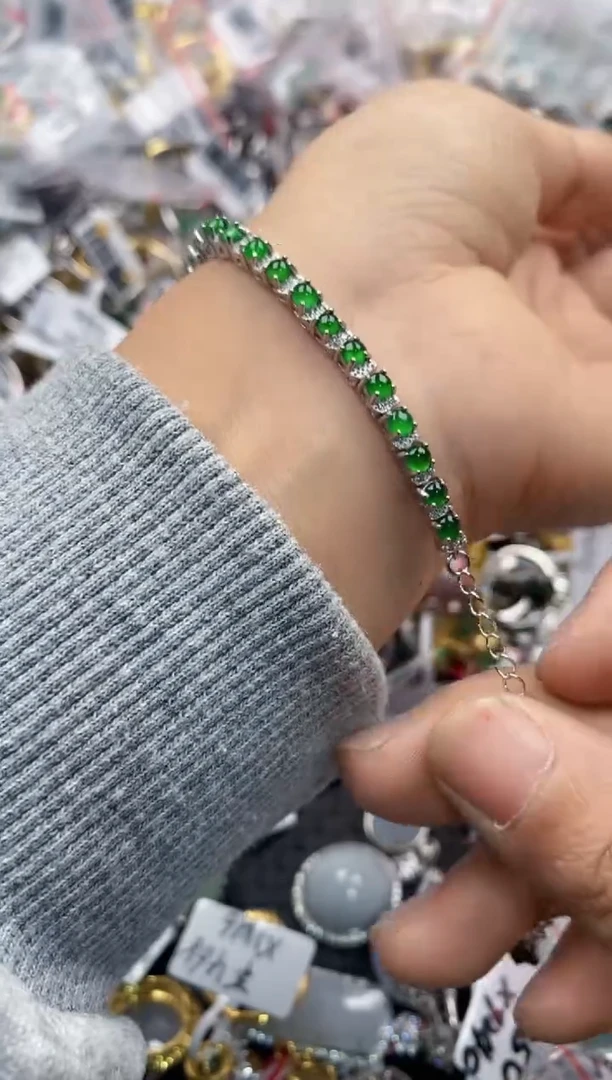 银S925镶嵌戒指翡翠3333----1