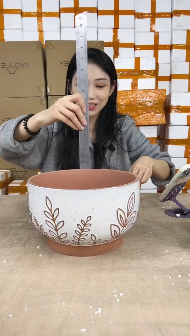 大碗紫砂叶子大号25x15