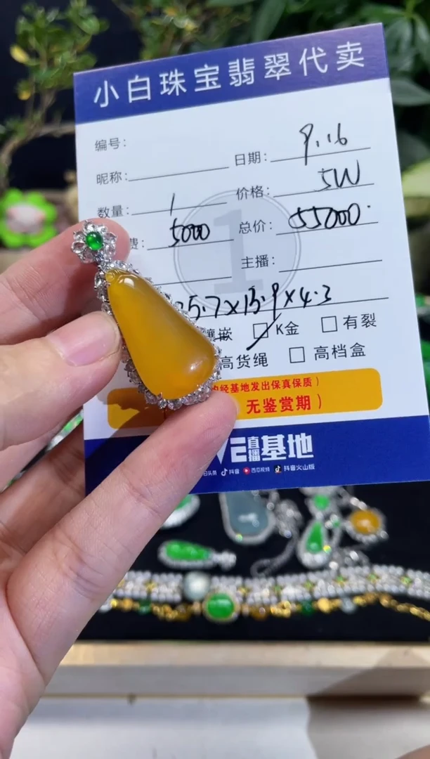 吊坠(不含链)18K金镶嵌翡翠一**.吊坠