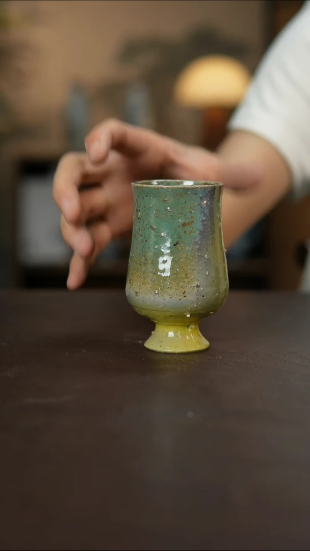 杯景德镇柴烧手作瑕疵