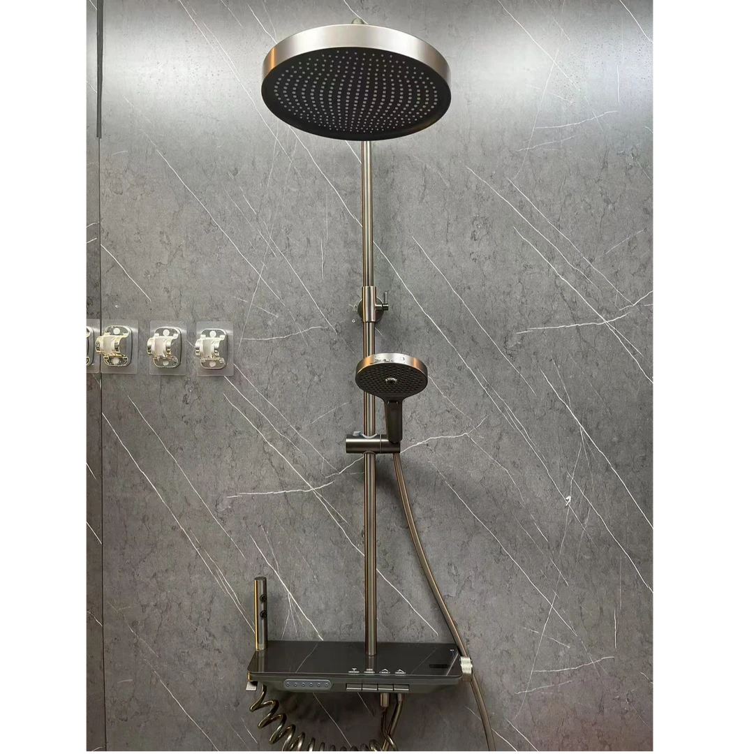 全铜花洒置物台增压定温多功能出水腰喷按摩沐浴套装恒温花洒套装