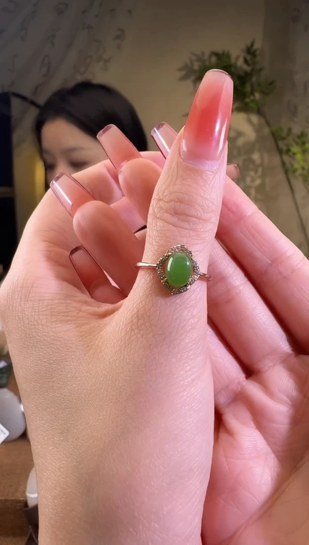 【闪购商品】和田玉戒指银S925镶嵌戒指