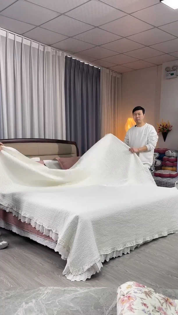 棉220cm*240cm 80支砂洗花边