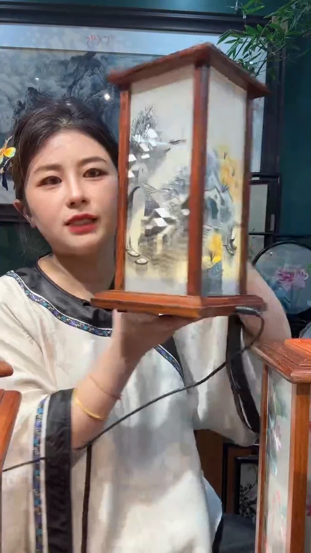 刺绣非遗苏绣手工工艺品宫灯