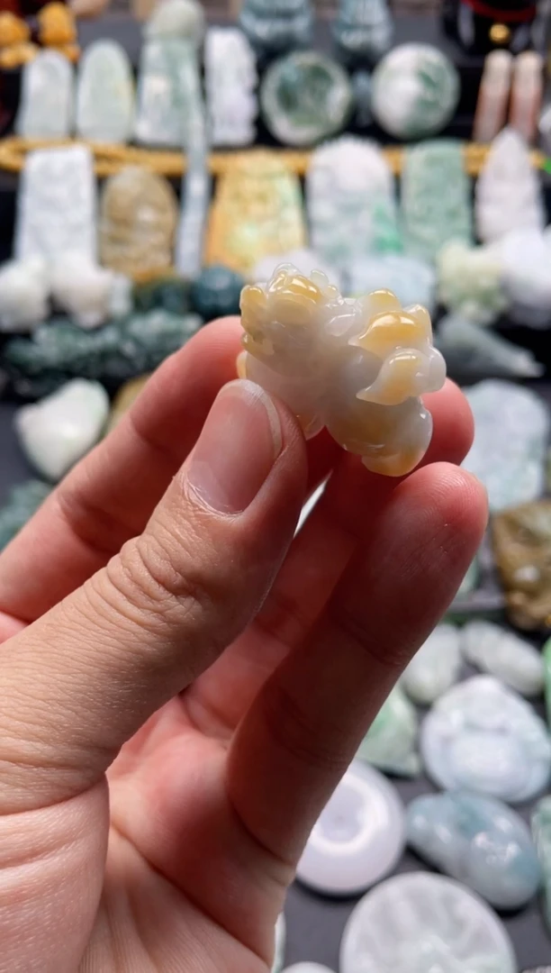 颈饰未镶嵌翡翠28  天然翡翠a货  貔貅