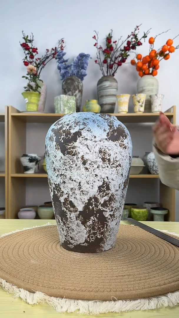景德镇手作花盆无孔高28口11