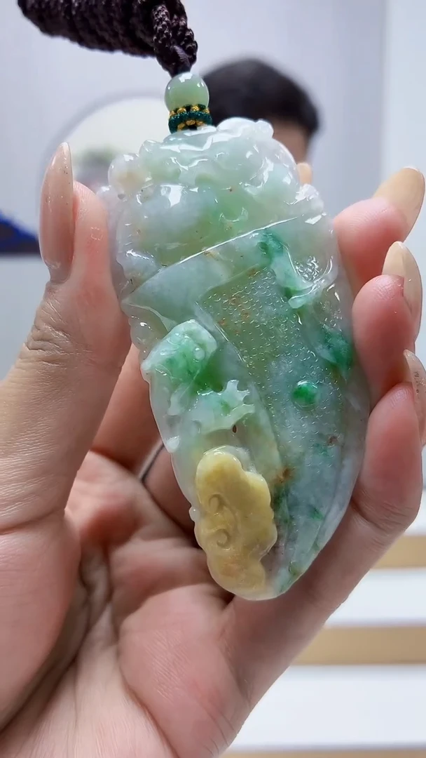 未镶嵌定制翡翠4917MM-毛货挂件39