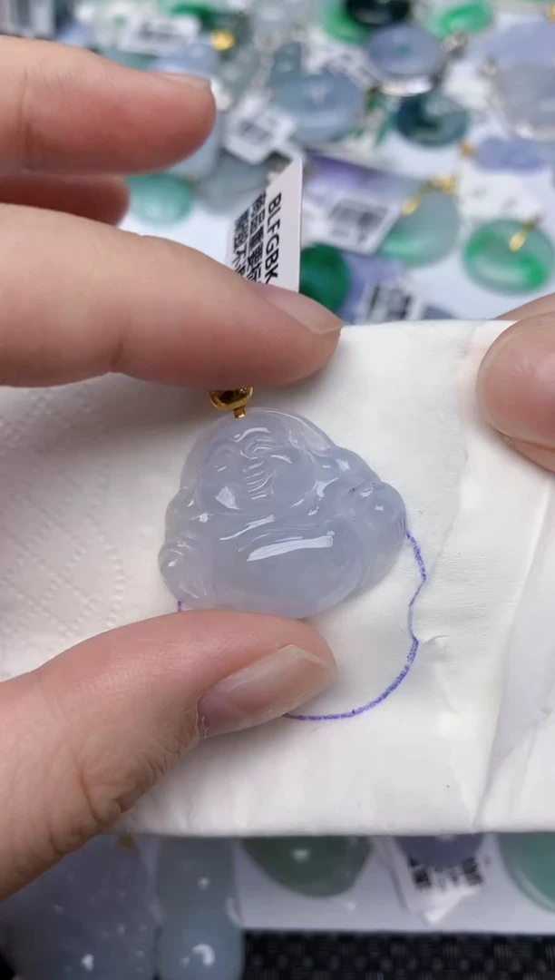 颈饰18K金镶嵌翡翠天然缅甸翡翠a货百元以上9元证书费自理