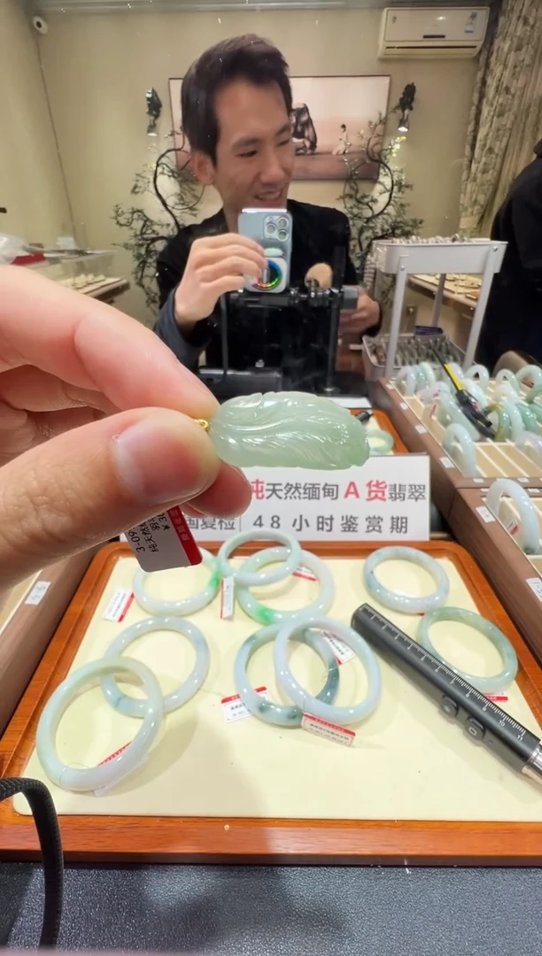 颈饰未镶嵌翡翠-纯天然缅甸A货翡翠羽毛吊坠-