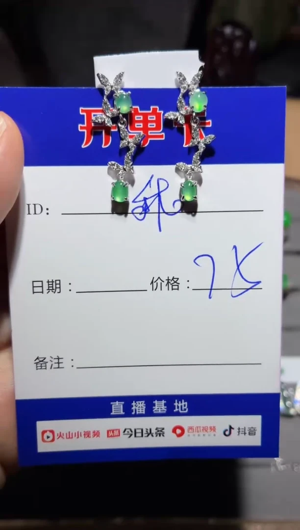 翡翠银S925镶嵌耳饰王乖乖的乖