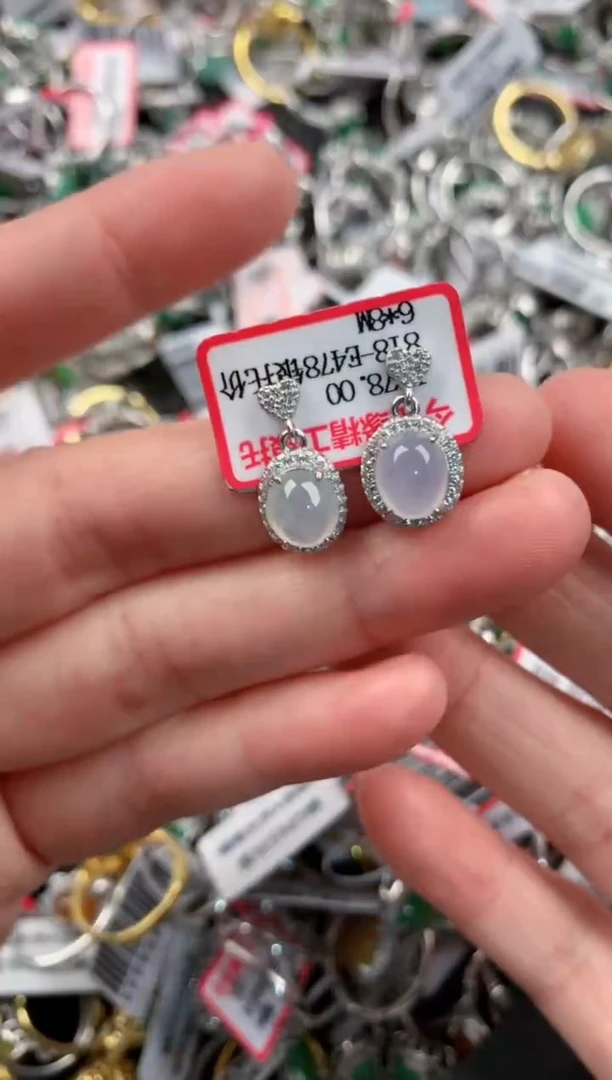 银S925镶嵌戒指翡翠222     3