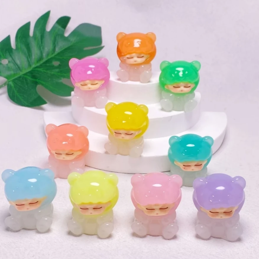 【直播享】树脂夜光小熊软糖车载网红DIY