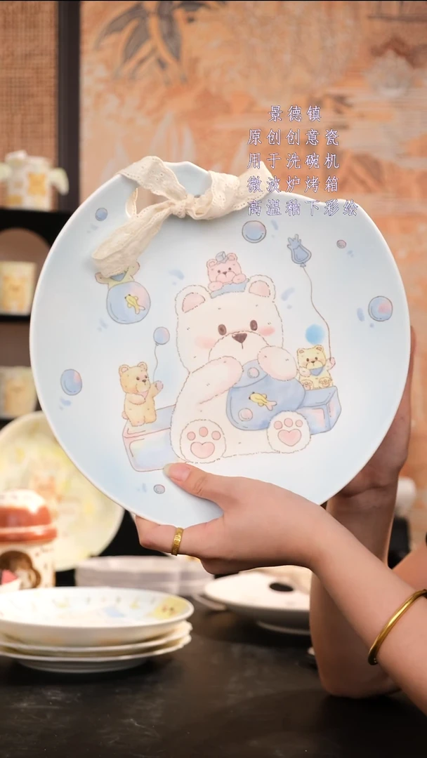摆件景德镇手工手绘设计师款