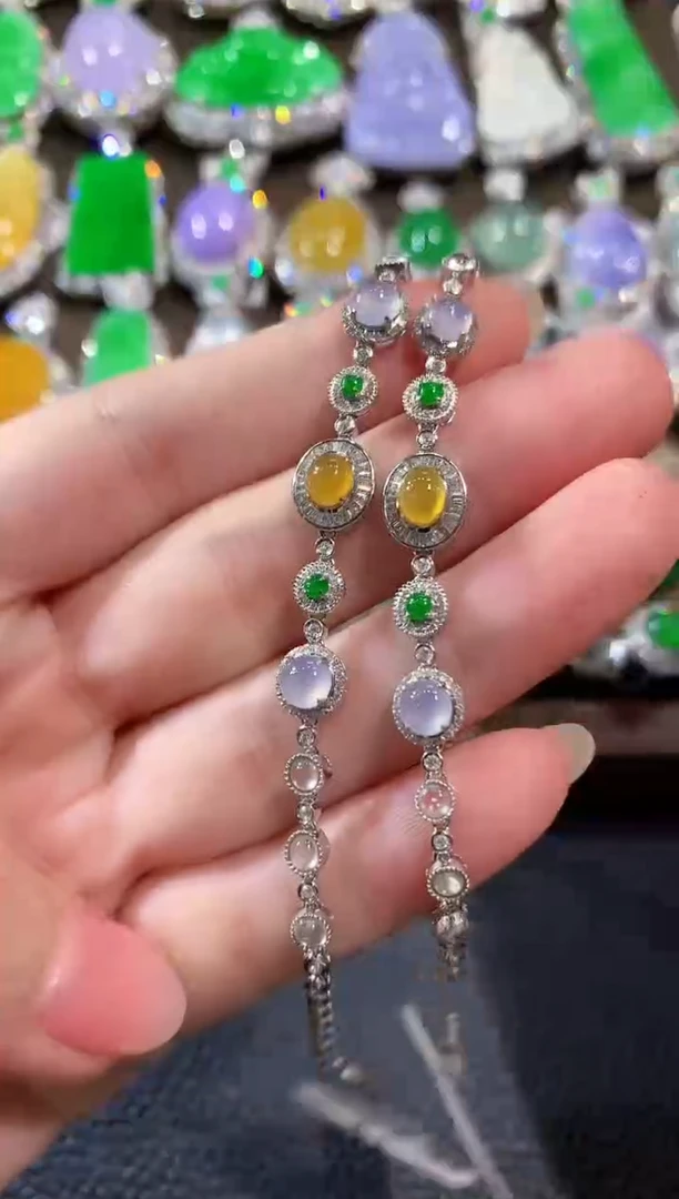 18K金镶嵌手链翡翠C4 多样性发货一件