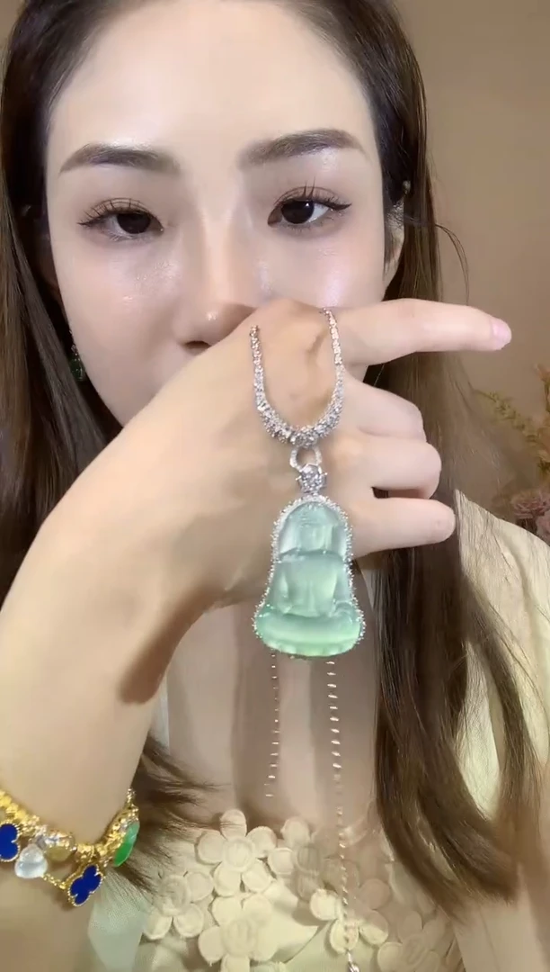 吊坠(不含链)18K金镶嵌翡翠A61 不含链