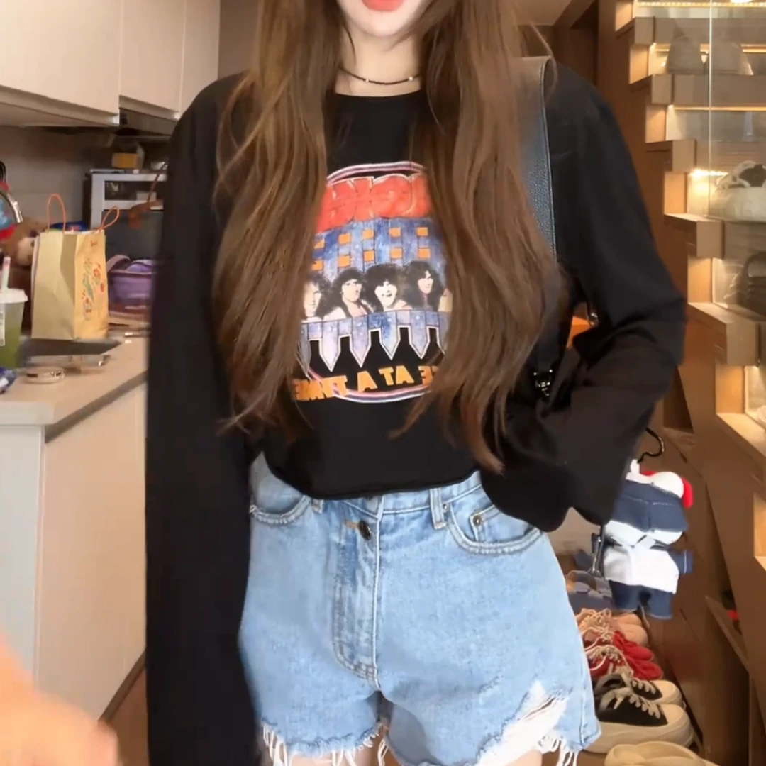 【清凉薄荷T】2025夏季气质泡菜订制字母人物印花防晒T恤LK2504771