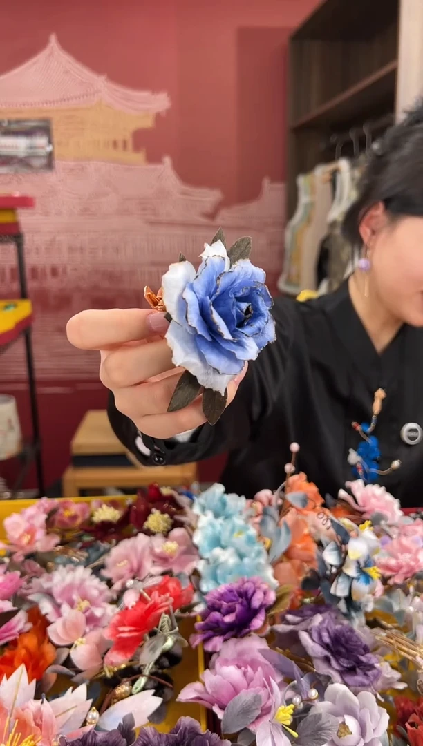 【闪购商品】刺绣非遗绒花（发饰）