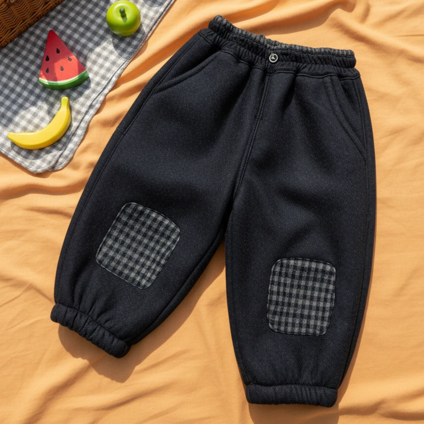 秋冬加绒PP长裤新款童装男女童婴儿保暖休闲裤子儿童卡通衣服宝宝