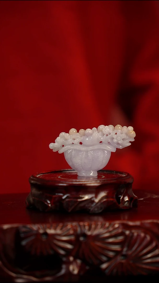 未镶嵌摆件翡翠花篮