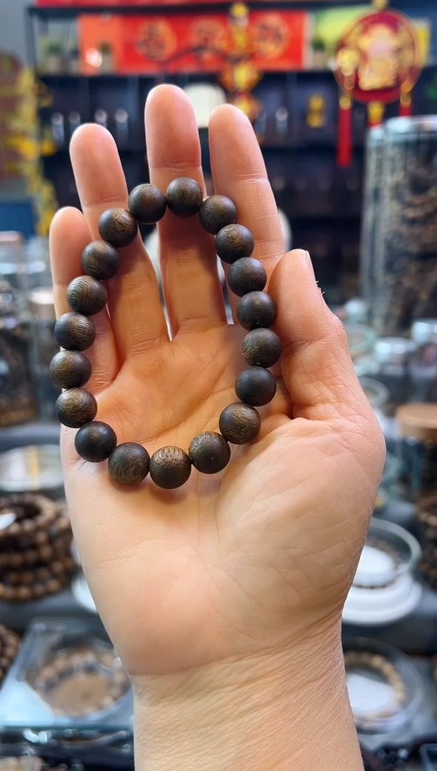 【闪购商品】沉香手串棋楠圆珠单圈
