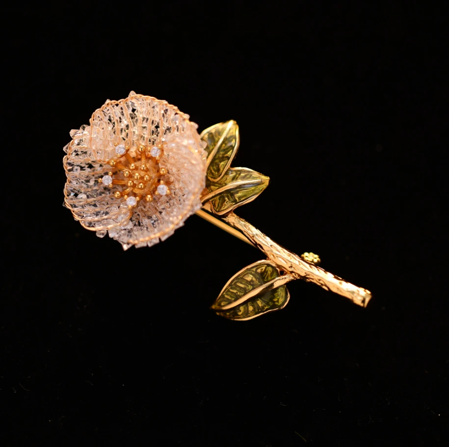 铜合金仿水晶胸针 澜七-卡美伊小众系列经典设计师款胸针-S3652