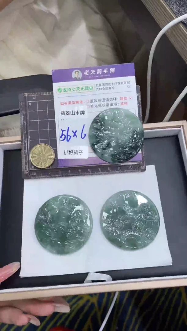 未镶嵌挂件翡翠山水牌FL12/多样性发其一CP配绳