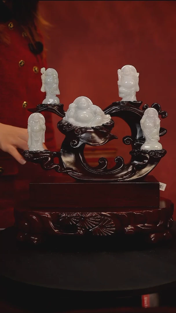 未镶嵌摆件翡翠五福临门