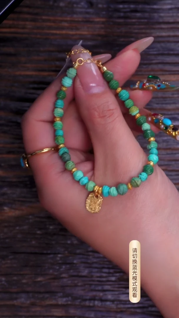银S925镶嵌绿松石手链多样性发货一件