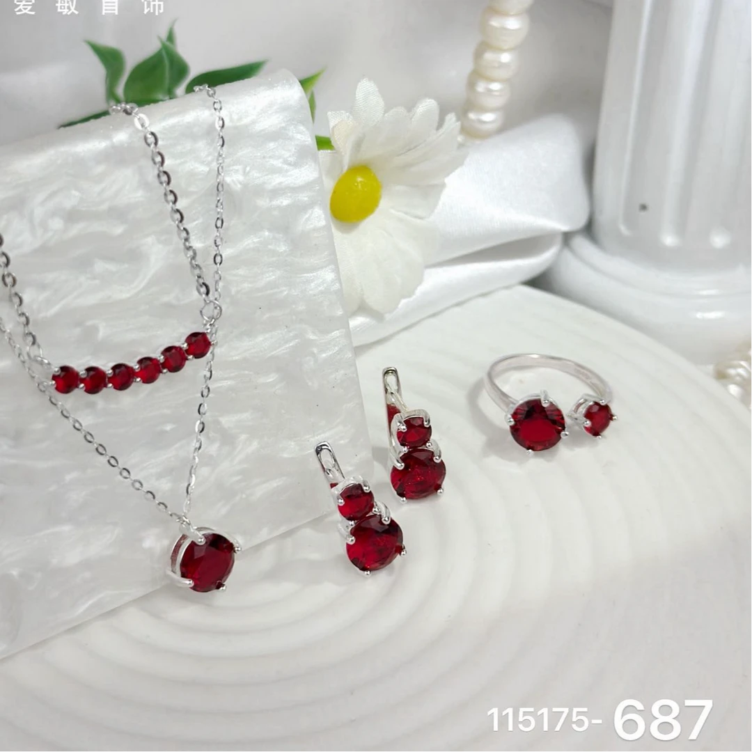 合金仿珍珠吊坠 爱敏首饰银套装115175