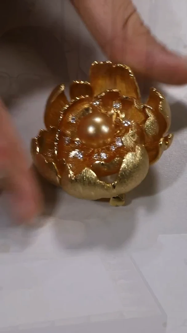 合金胸针海水珍珠金珠胸针
