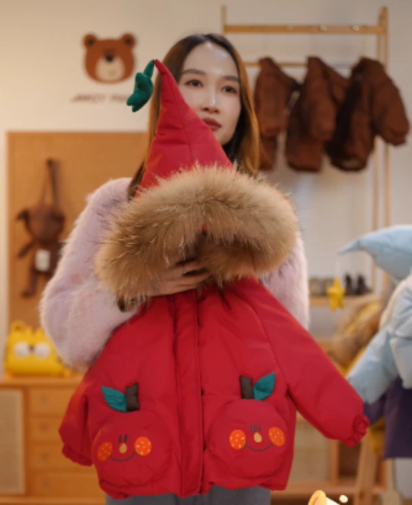 【MQ专属】简尼熊原创设计冬款新年红羽绒服JDW41612