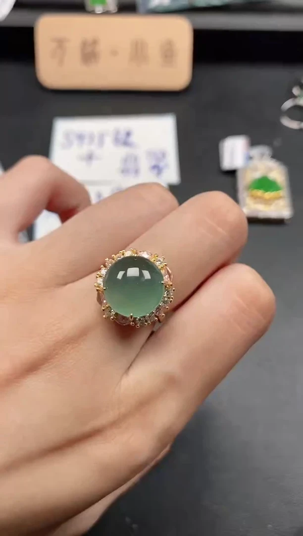 银S925镶嵌戒指翡翠441151