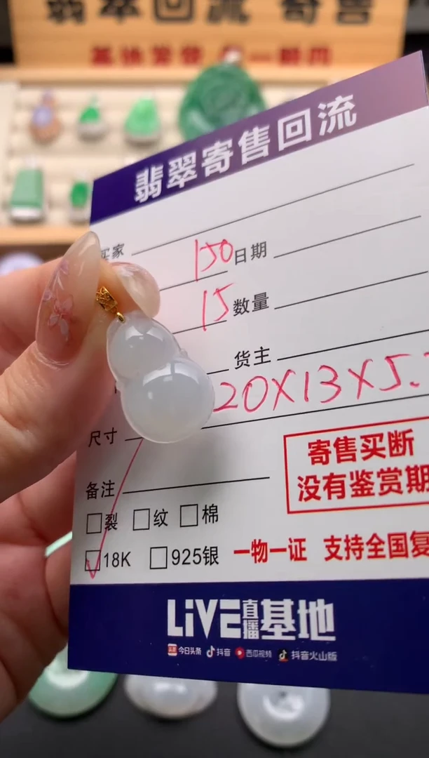 翡翠18K金镶嵌颈饰10133760