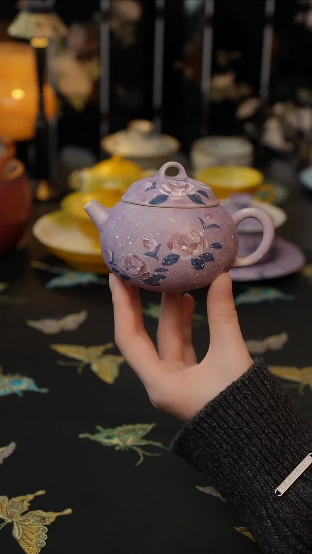 莫奈玫瑰  茶壶