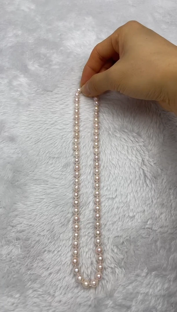 项链银S925镶嵌海水珍珠AK6.5-7mm