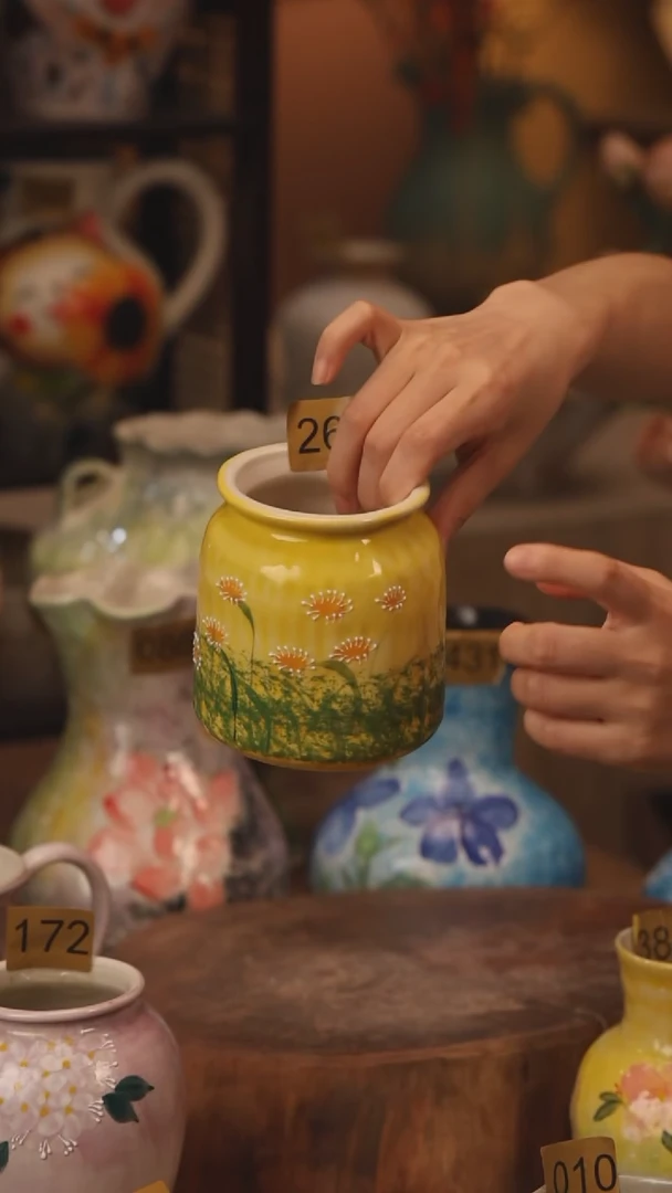 陶瓷268景德镇设计师手作花器摆件侘寂风