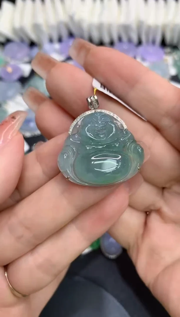 吊坠(不含链)18K金镶嵌翡翠1111111111111