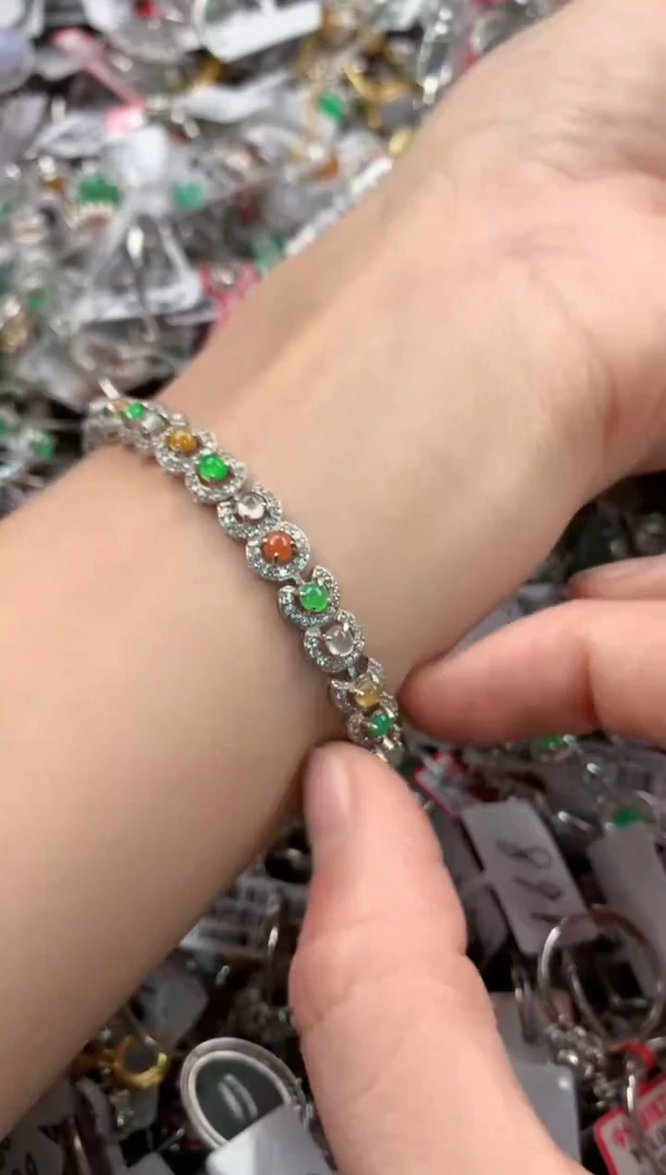 银S925镶嵌戒指翡翠999   1