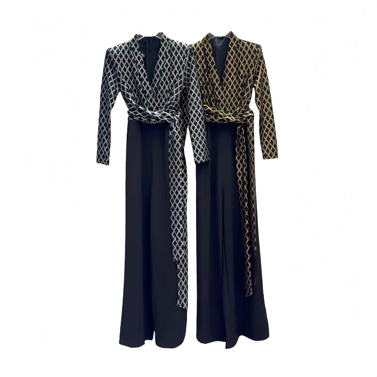 优雅减龄连体裤轻奢气质显瘦设计师绑绷带收腰阔腿裤法式连衣裤女