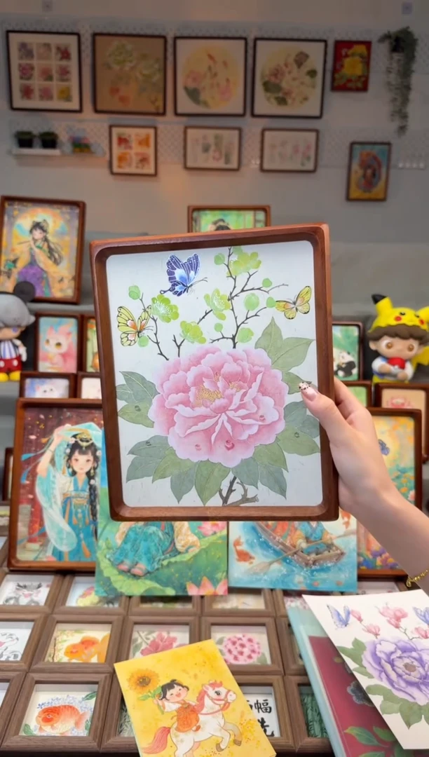 国画粉牡丹 手绘国画10