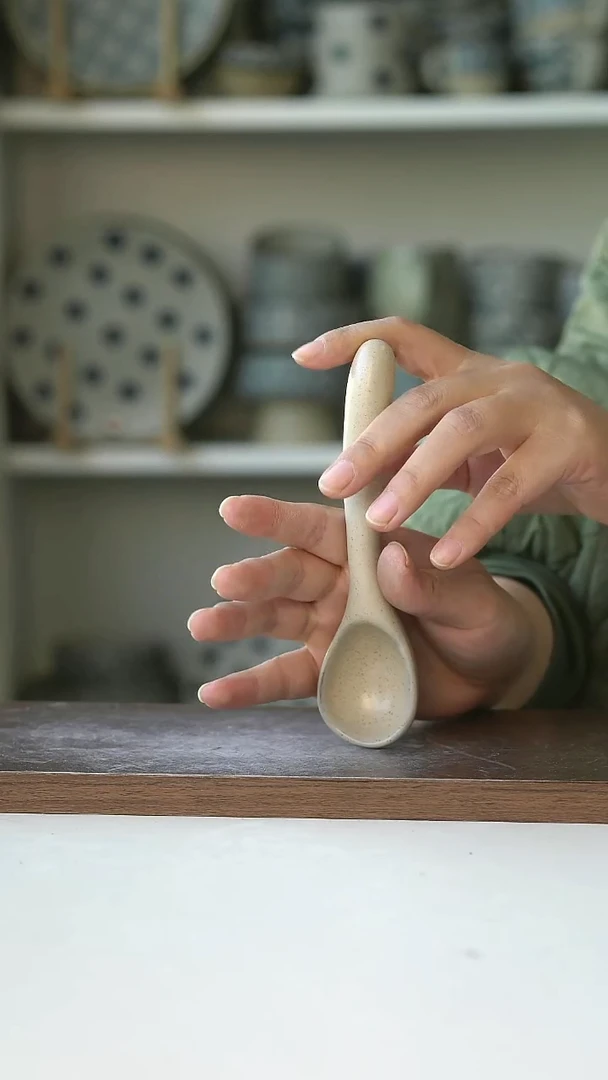 陶Hitable奶油杏长柄勺15@4-2@