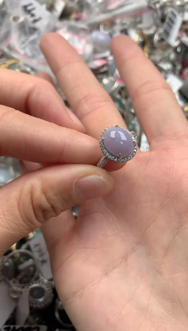 银S925镶嵌戒指翡翠1111---5