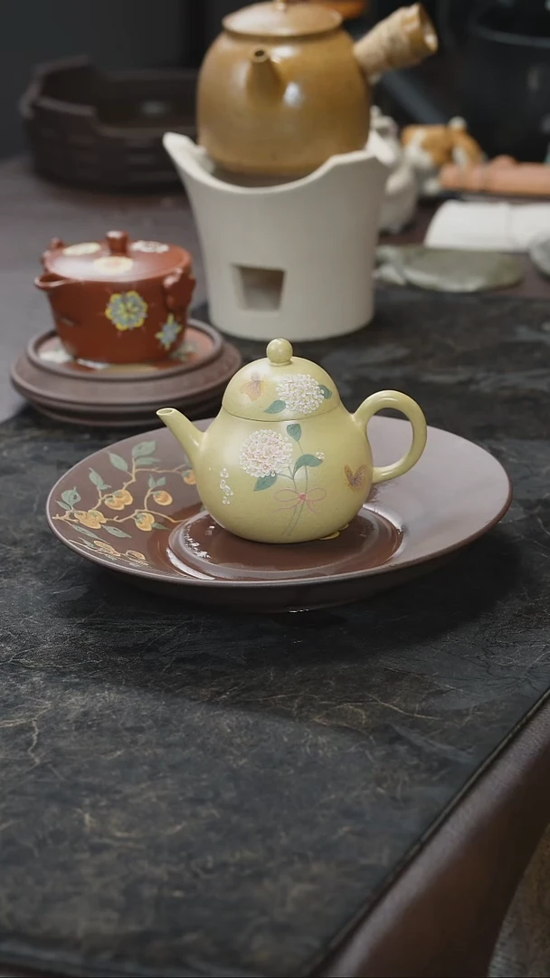 九隐茶器高温本山段绣球花梨形