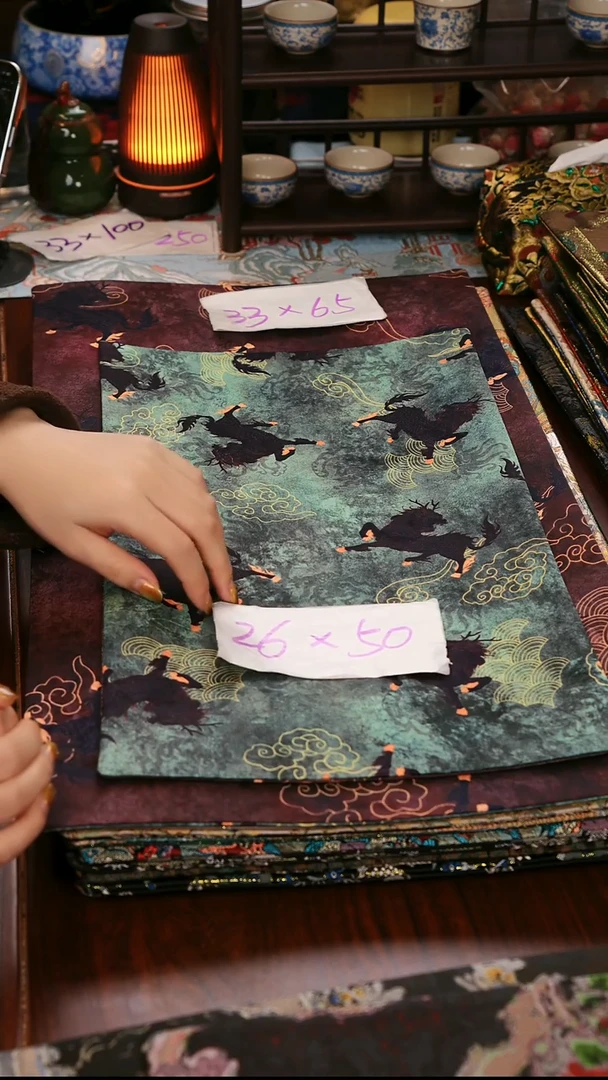 【麒麟咖绿双面】中国风干泡织锦茶席33*65