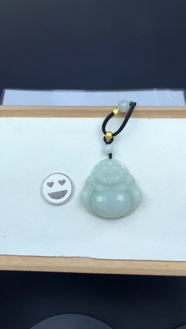 翡翠未镶嵌颈饰孤品5Q022细油冰大佛+送同款绳子