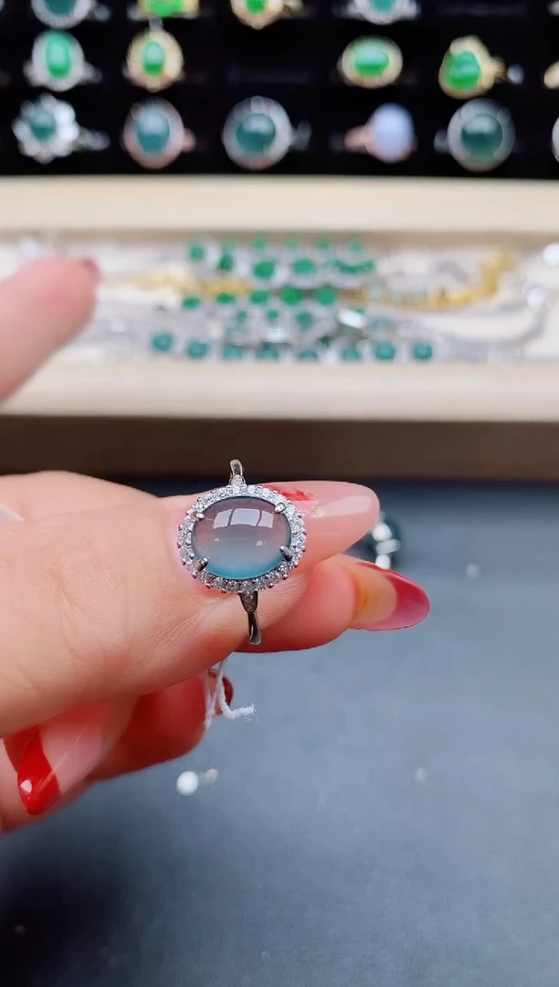 【闪购商品】翡翠戒指银S925镶嵌50850850